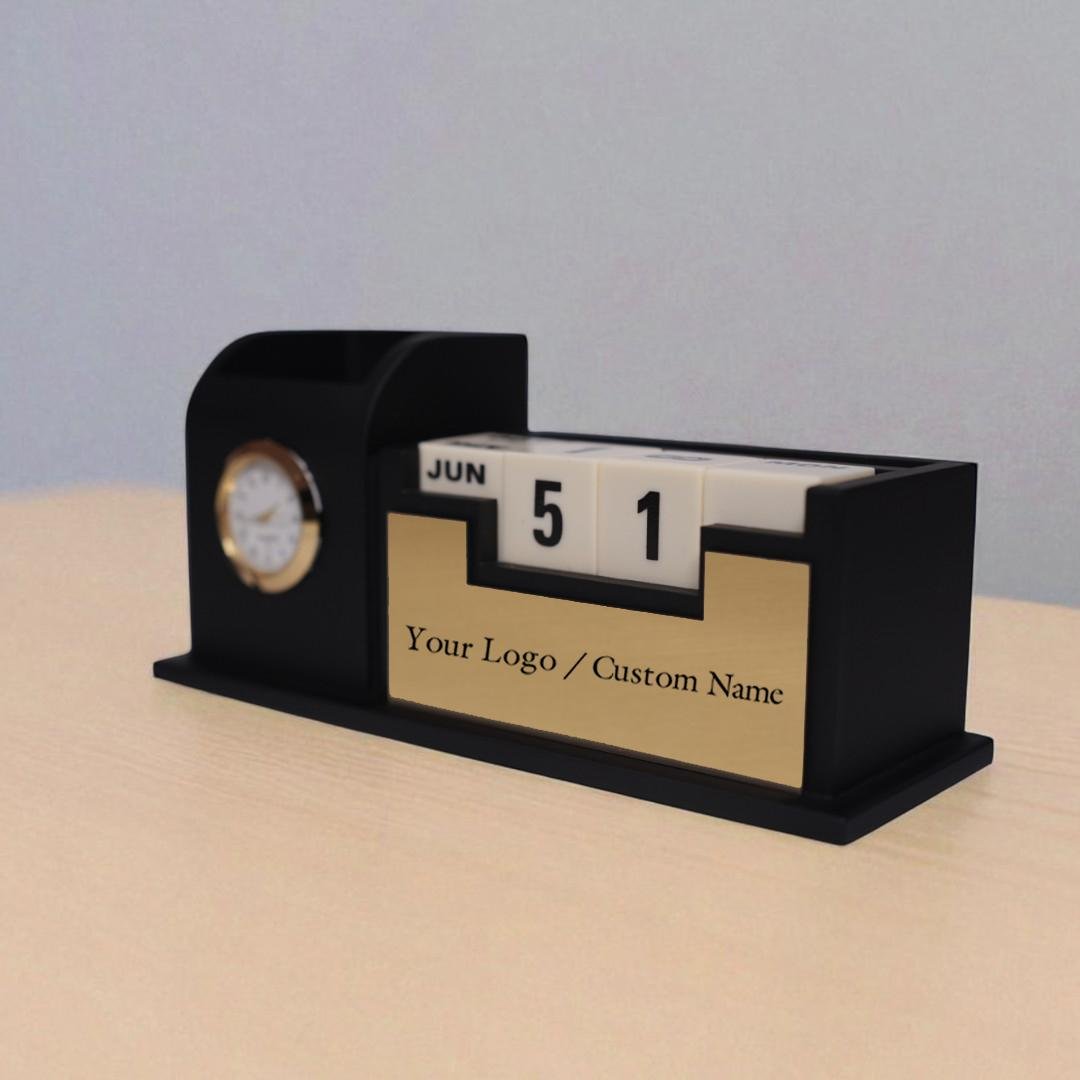 Customized Pen Stand with Clock, Date, Day & Month
