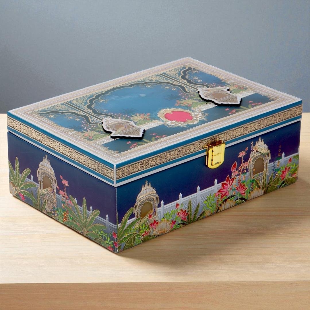 Festive Duo Delight – Luxury 2 Jar Wooden Dry Fruit Box