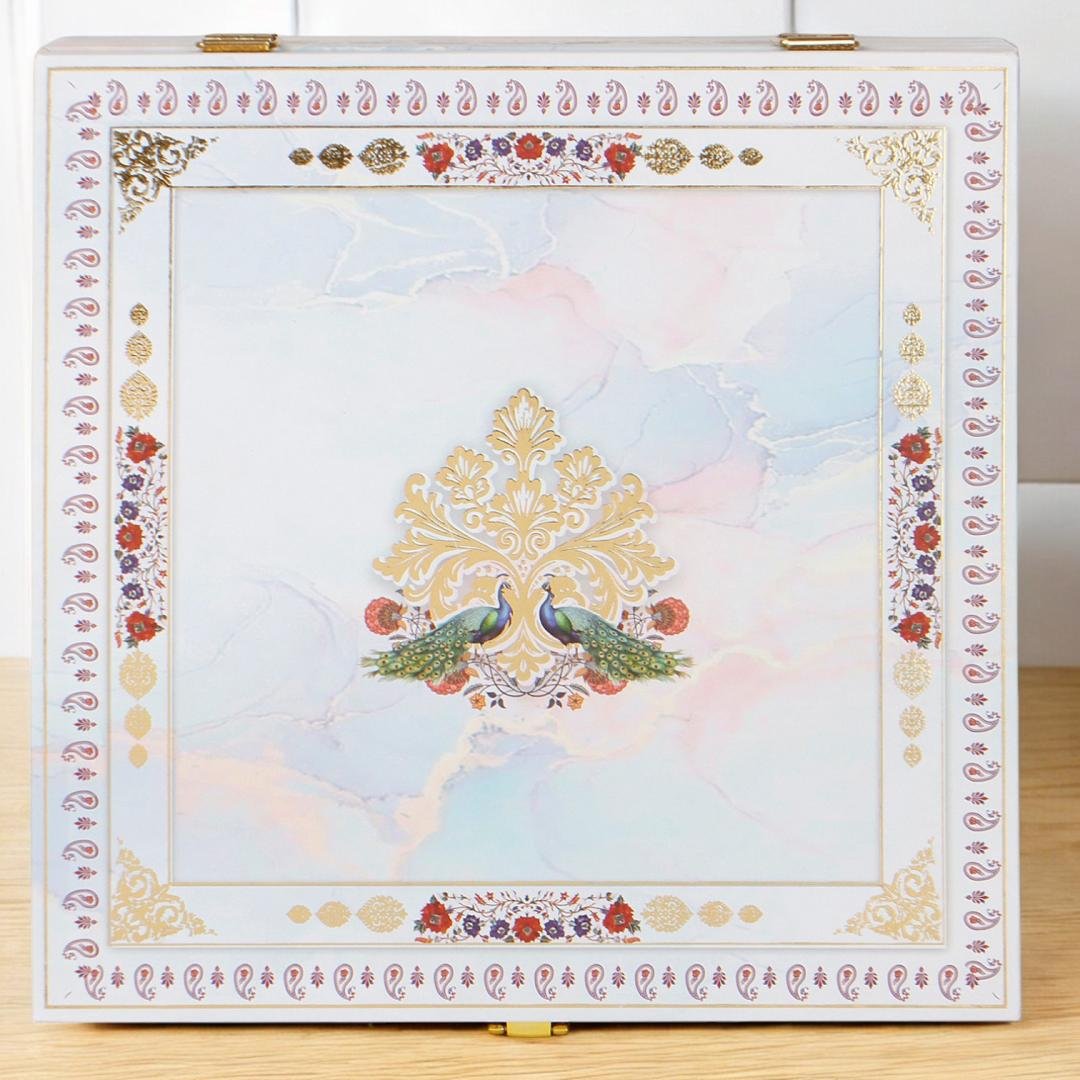 Golden Treats – Elegant Wooden 4 Jar Dry Fruit Box