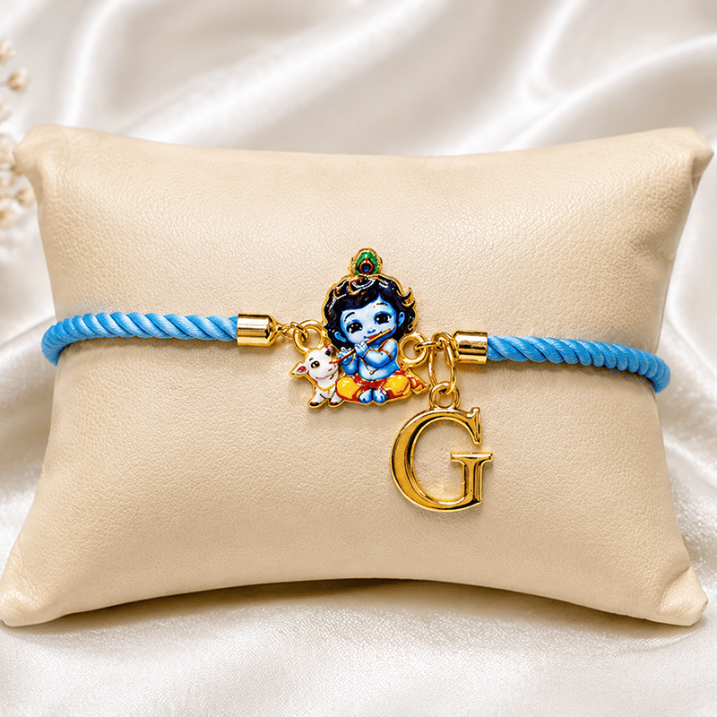 Personalized Bal Gopal Krishna Rakhi with Initial