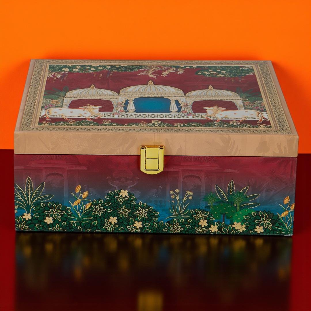 Royal Delight – Premium 4 Jar MDF Dry Fruit Box