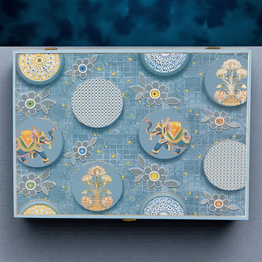 Royal Treat Box – 6 Jar MDF Dry Fruit Box with Name & Logo